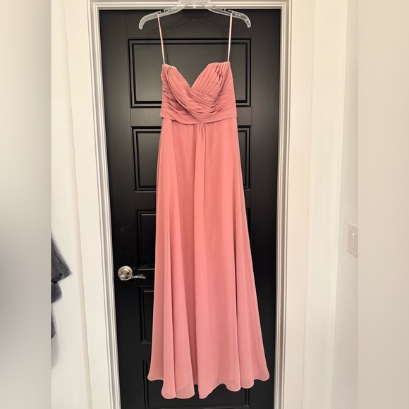 Allure Bridals Pink Strapless Gown #1221, Dusty Rose - Picture 1 of 5